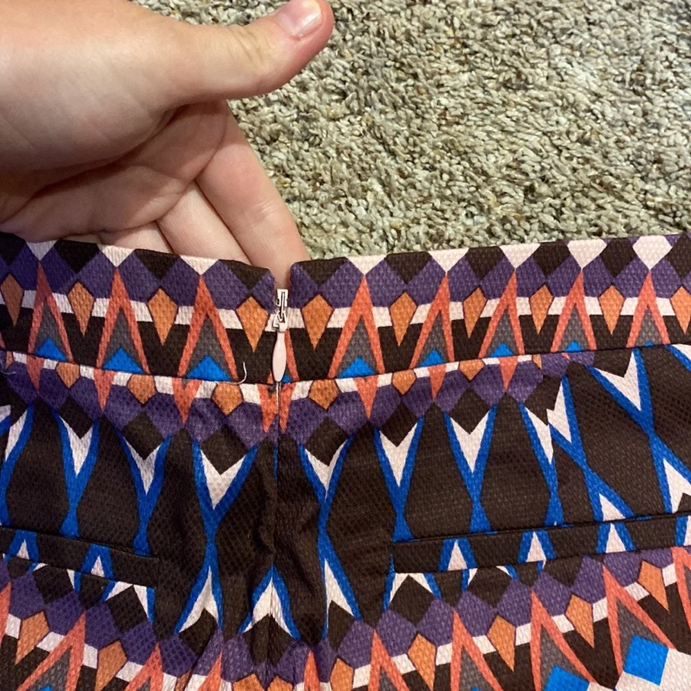 J. Crew Geometric Print Shorts in Brown, Blue, Pink, Orange